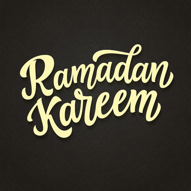 Vecteur inscription de lettrage à la main ramadan kareem