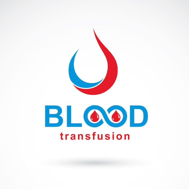 Inscription De Transfusion Sanguine Faite Avec Le Symbole Vectoriel Infini Et La Goutte De Sang. Se Préoccuper De La Vie Et De La Santé Humaines, Faire Un Don De Sang Illustration Conceptuelle.