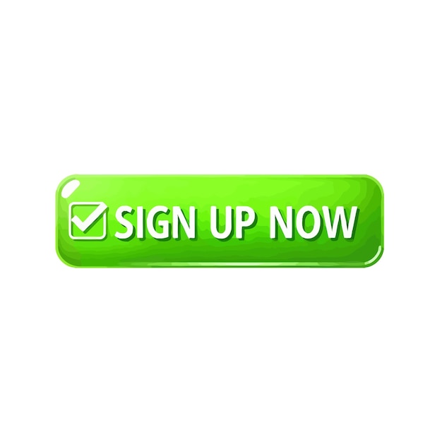 Inscrivez-vous maintenant bouton clipart illustration vectorielle de style dessin animé