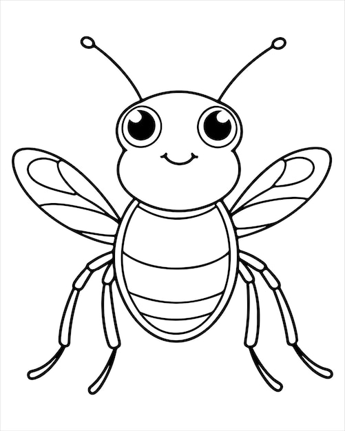 Insectes et insectes à colorier Page pour enfants Illustration d'insectes et d'insects