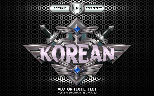 L'insigne De L'armée Coréenne Avec Un Style De Jeu D'effet De Texte Modifiable