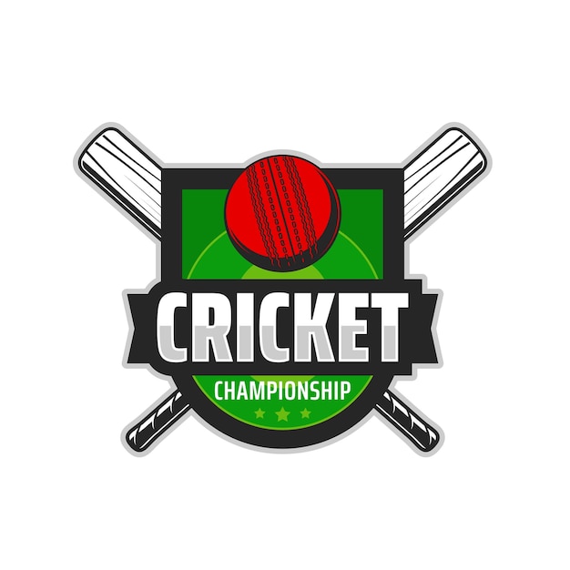 Insigne De Club De Jeu De Sport D'icône De Championnat De Cricket