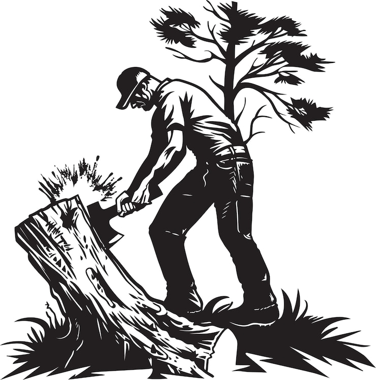 Vecteur l'insigne du maître vecteur de la hache de la crête de l'arbre