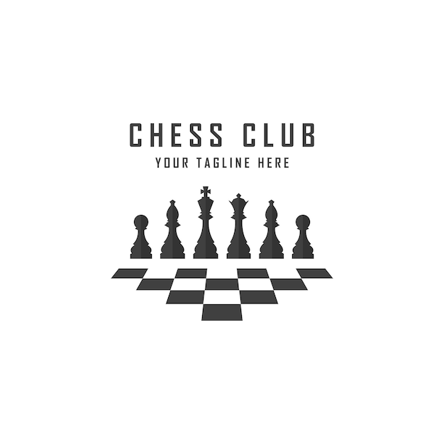 Insigne Emblème Vintage Club D'échecs Classique Tournoi D'échecs Logo Vecteur Conception Inspiration