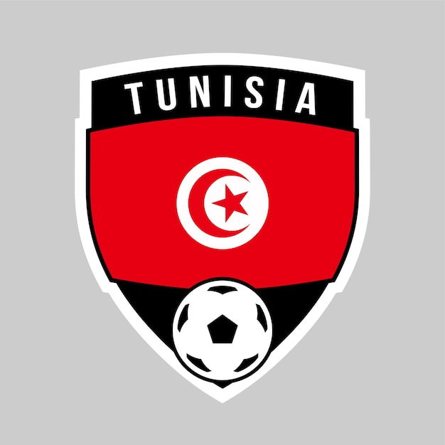 Vecteur insigne de l'équipe tunisienne du bouclier pour le tournoi de football