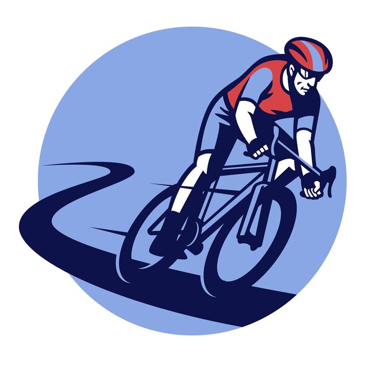 Vecteur insigne d'événement de course de vélo