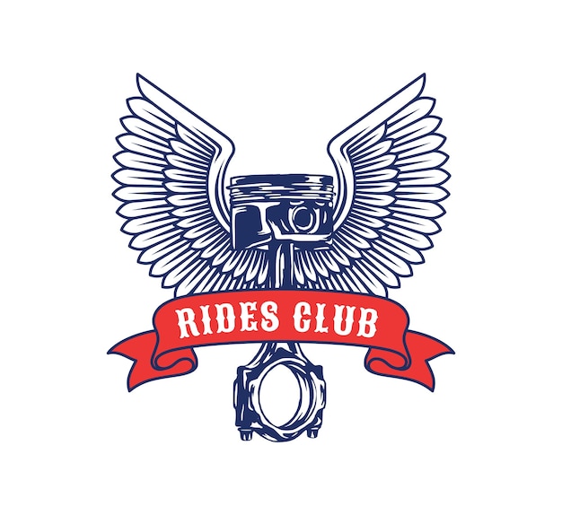 Insigne De Logo De Club De Moto Dessiné à La Main