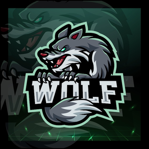 Insigne De Logo Esport Mascotte Loup