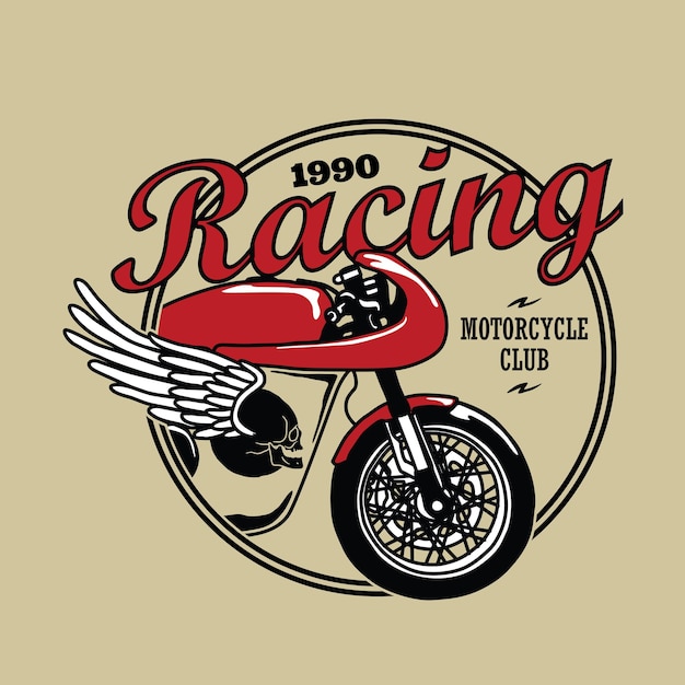 Insigne De Logo De Moto Vintage De Course