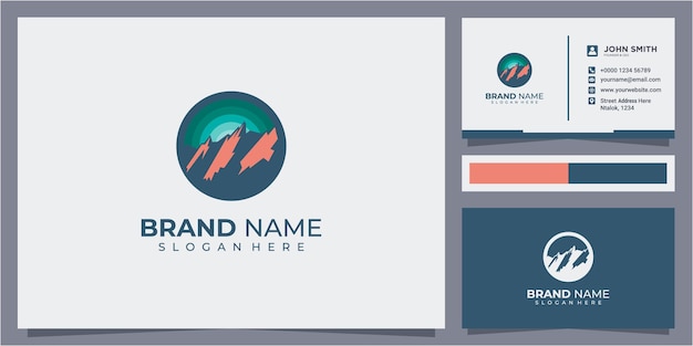 Vecteur insigne montagne logo design inspiration montagne insigne cercle logo design