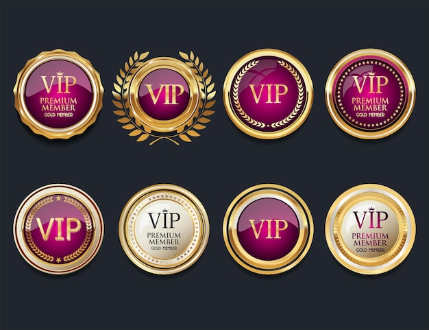 Insigne d'or VIP design rétro membre doré