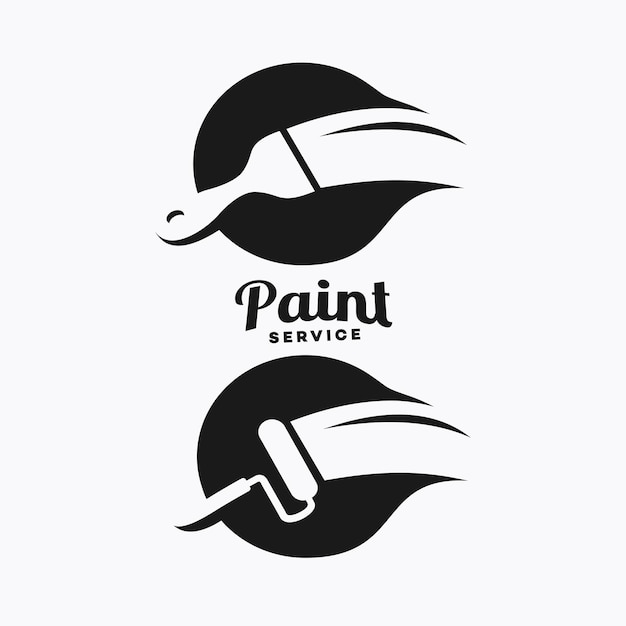 Insigne Peinture Entreprise Logo Design Pinceau Symbole Emblème Peinture Vintage