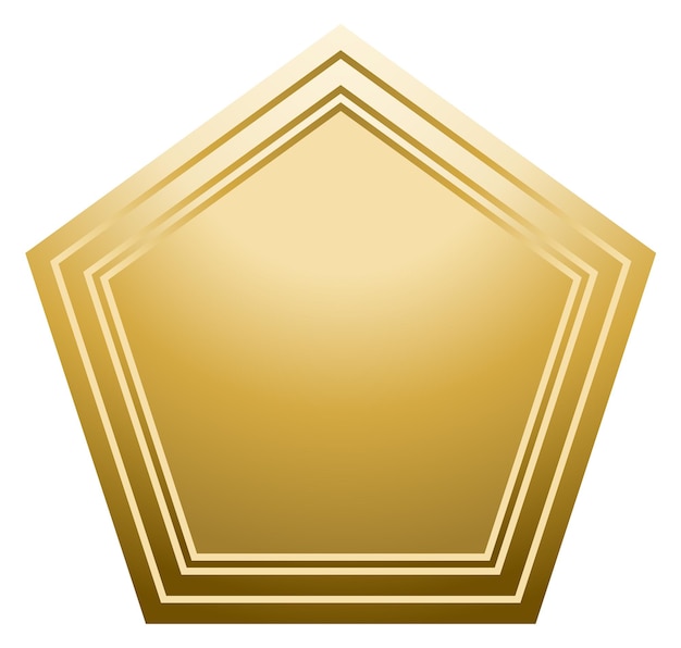 Insigne polygonal doré poli Étiquette premium vierge
