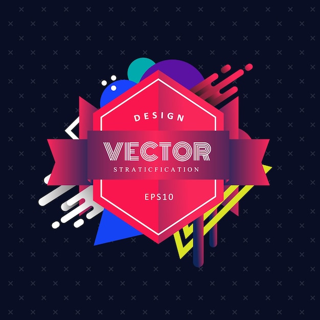 Vecteur insigne rétro moderne logo formes géométriques vector illustration