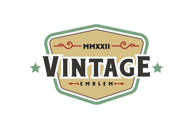 Vecteur insigne rétro vintage minimaliste simple emblème étiquette logo design vectoriel