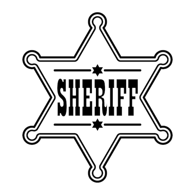 insigne de shérif étoile emblème d'une étoile à six branches avec l'inscription shérif illustration