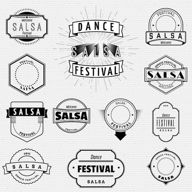 Insignes Et étiquettes De Salsa Du Festival De Danse Pour Tous Les Usages