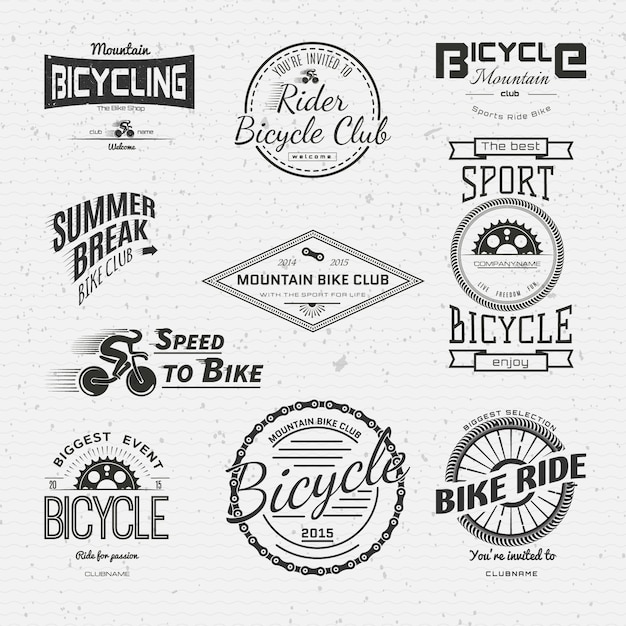 Vecteur insignes de vélo logos et étiquettes pour tout usage