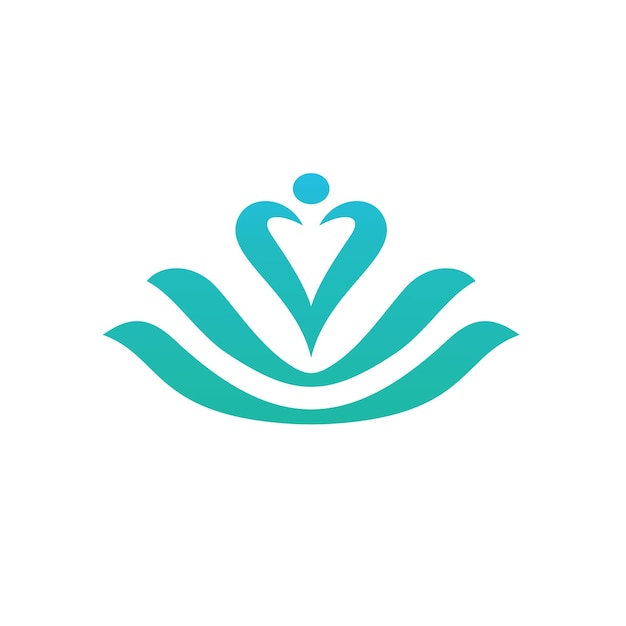 Vecteur l'inspiration de la conception du logo du yoga de la santé du lotus est une illustration de conception de logo intelligente, propre et moderne.