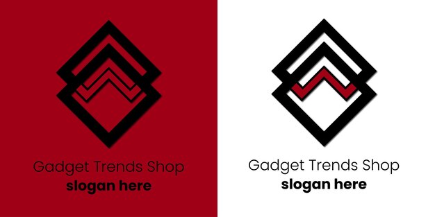 Inspiration De Conception Géométrique Du Logo Gadget Trends Isolée Sur Le Vecteur De Fond Blanc Et Rouge