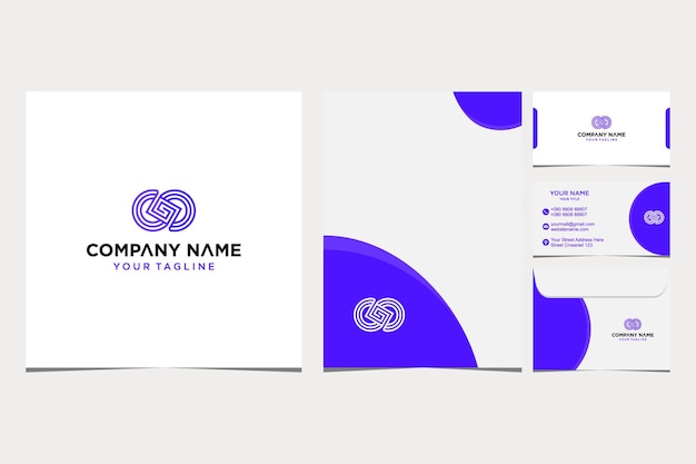 Inspiration de conception de logo abstrait pour l'enveloppe de carte de visite et d'entreprise et vecteur premium de papier à en-tête Vecteur Premium