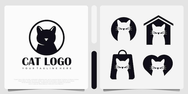 Inspiration de conception de logo d'animal de compagnie de chat