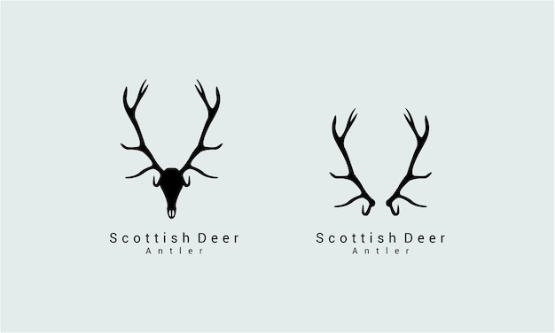 Vecteur inspiration de conception de logo de bois de cerf écossais