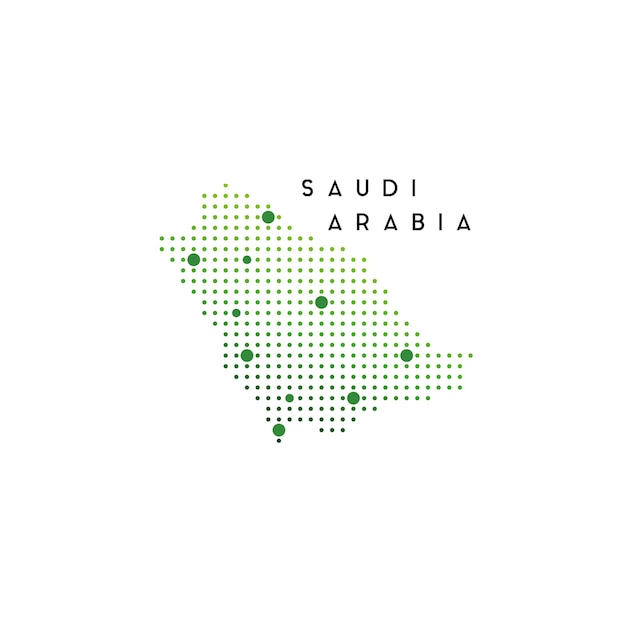 Inspiration de conception de logo de carte en pointillés de l'Arabie saoudite