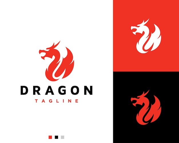 Inspiration de conception de logo Dragon Fire