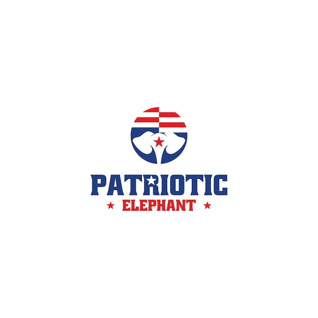 Inspiration De Conception De Logo D'éléphant Patriotique