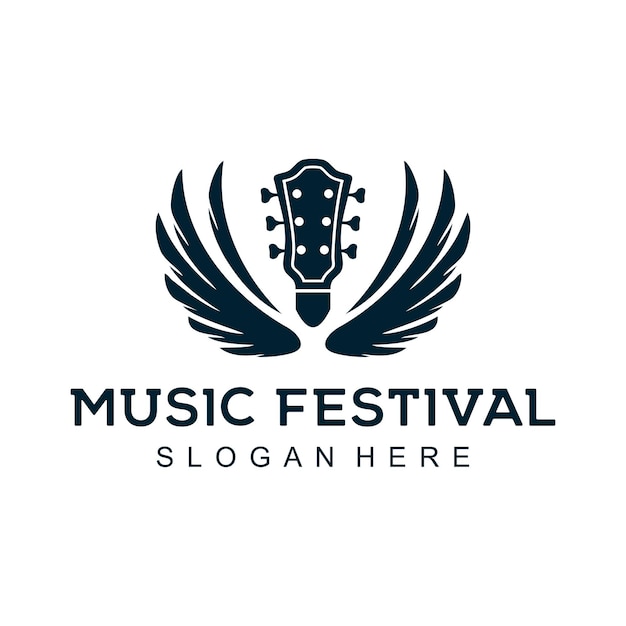 Vecteur inspiration de conception de logo de festival de musique