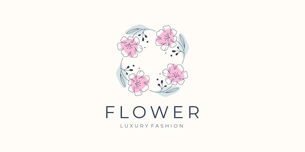 Inspiration de conception de logo de fleur pour votre entreprise de luxe, boutique, salon et spa, design féminin.