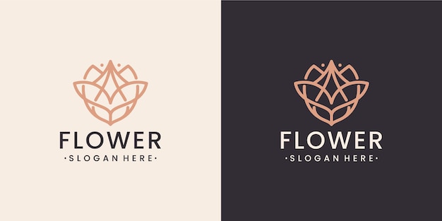 Inspiration De Conception De Logo Luxueux Monoline De Fleurs