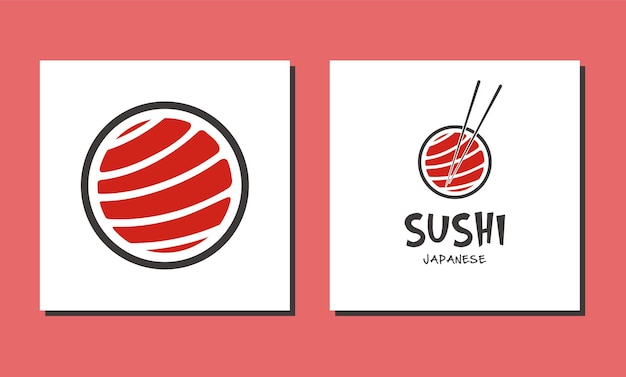 Inspiration De Conception De Logo Minimaliste De Baguettes De Nourriture De Sushi Japonais