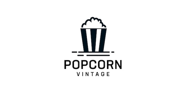 Inspiration de conception de logo noir vintage pop-corn alimentaire