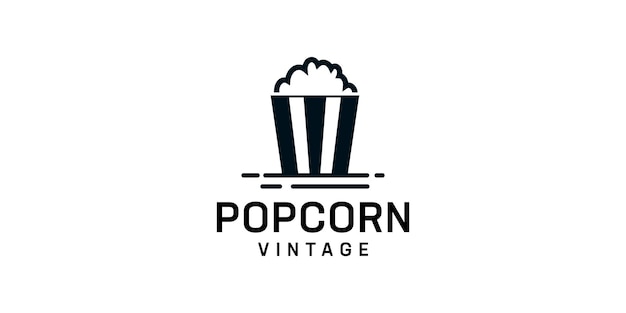 Inspiration De Conception De Logo Noir Vintage Pop-corn Alimentaire