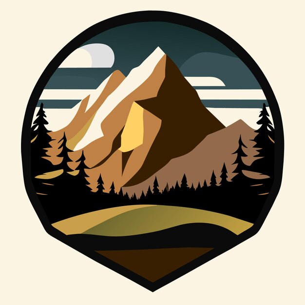 Vecteur inspiration du concept de logo de montagne