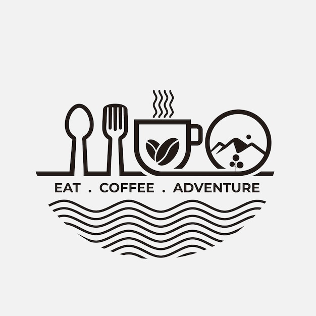 Vecteur inspiration du logo du café pour l'affiche