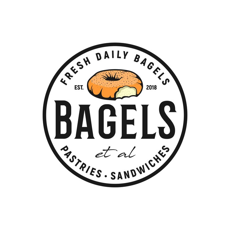 Vecteur inspiration du logo vintage bagels bakery
