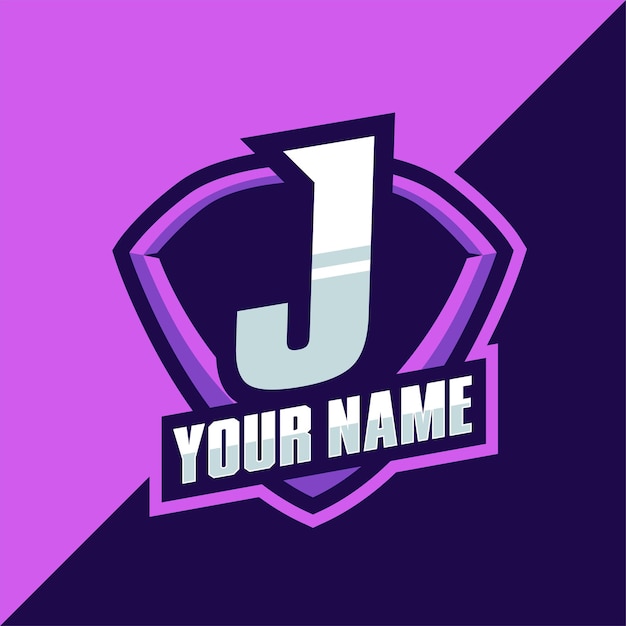 Vecteur inspiration du modèle de conception de logo initial j gaming esport