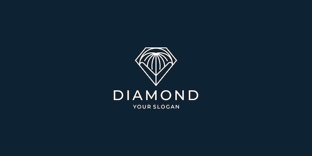 Vecteur inspiration minimaliste de la ligne de diamants gemme