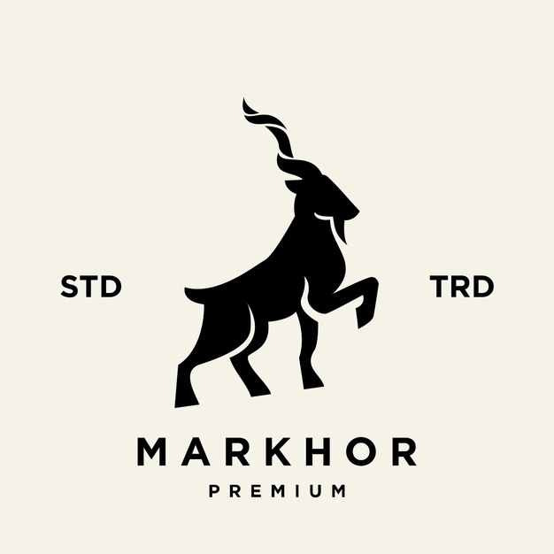 Inspiration pour la conception du logo de l'animal à tête de Markhor