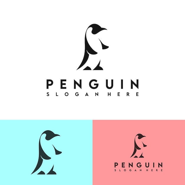 inspiration de vecteur de conception de logo de pingouin