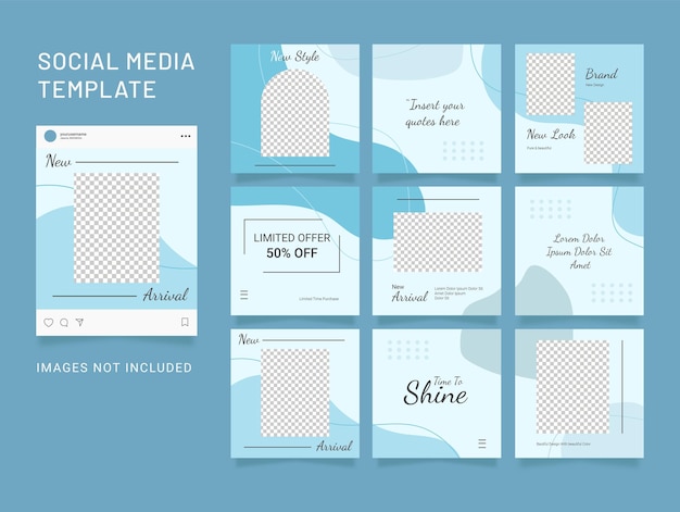 Instagram Design Social Media Template Post Fashion Set