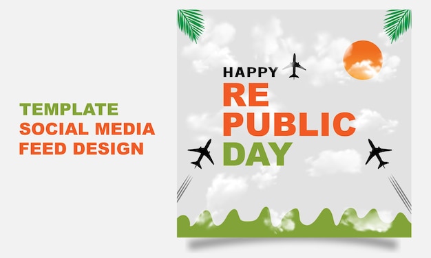 instagram médias sociaux post jour de la république heureuse de conception de vecteur d'illustration