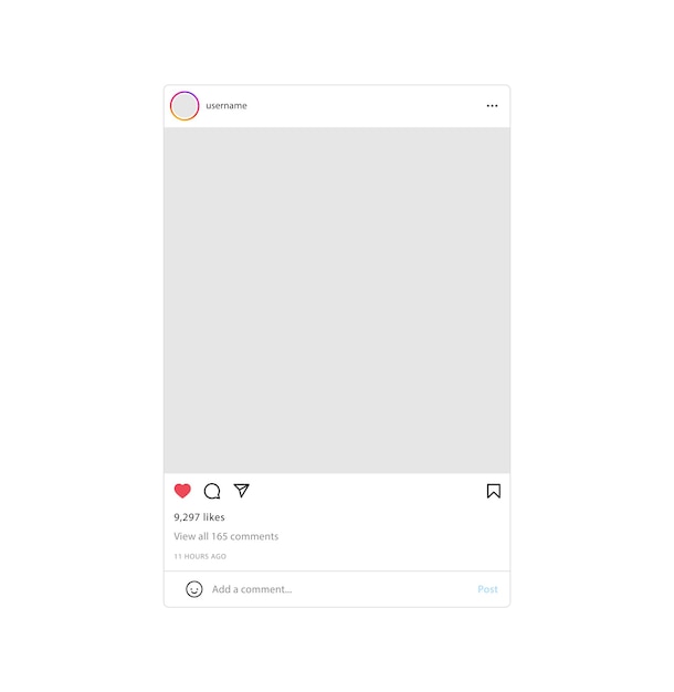 Vecteur instagram mockup post frame modèle d'interface de médias sociaux instagram web mock up frame