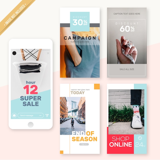 Vecteur instagram stories design minimaliste