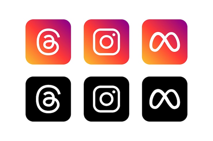 Vecteur instagram thread meta logotip app de médias sociaux programmes populaires grande entreprise avec un service vecteur éditorial