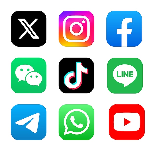 Instagram Tiktok Facebook Whatsapp X Twitter Youtube Et Telegram Les Icônes Des Médias Sociaux Ont été Mises à Jour