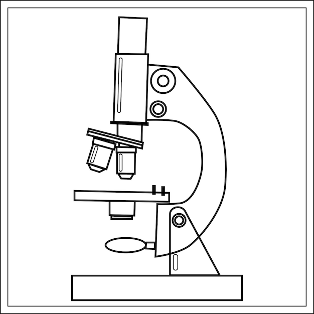 Instrument De Grossissement De Microscope De Laboratoire De Vecteur Pour La Microbiologie